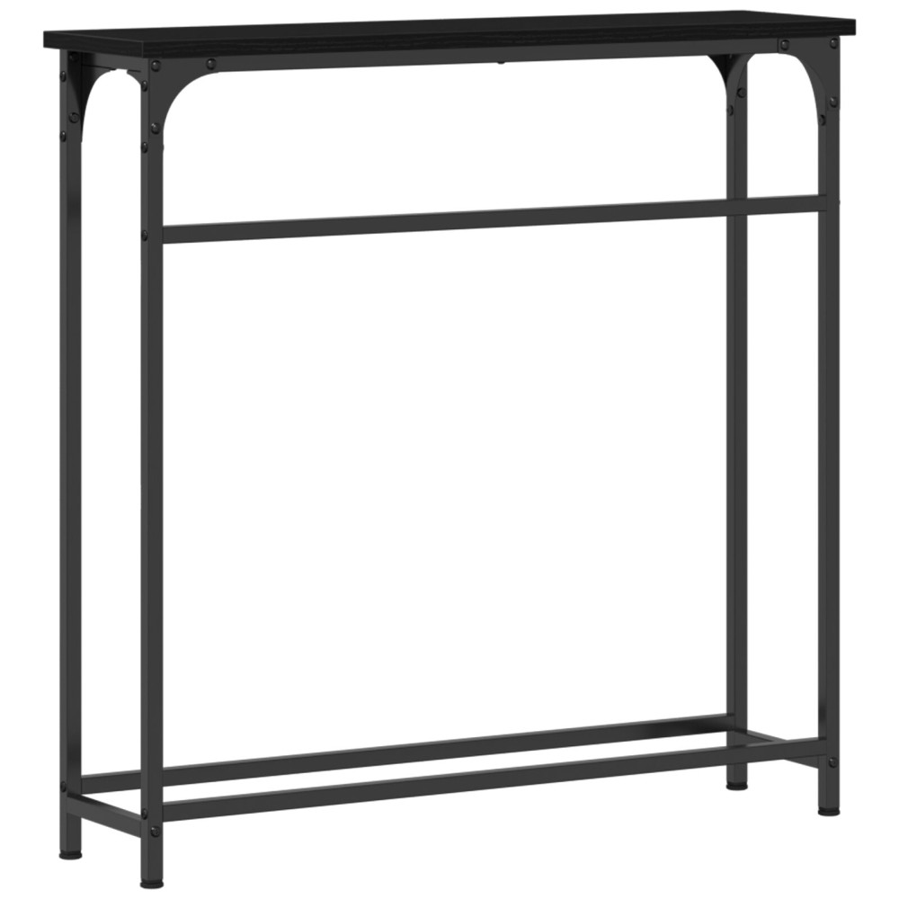Produktbild för Konsolbord med hylla Svart Ek 75 x 19,5 x 75 cm Konstruerat trä