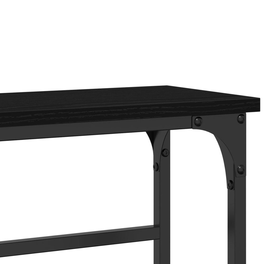 Produktbild för Konsolbord med hylla Svart Ek 75 x 19,5 x 75 cm Konstruerat trä