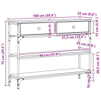 Produktbild för Konsolbord Gammalt trä 100 x 25 x 75 cm Konstruerat trä