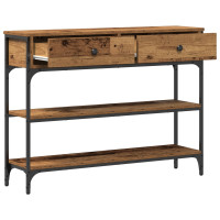 Produktbild för Konsolbord Gammalt trä 100 x 25 x 75 cm Konstruerat trä