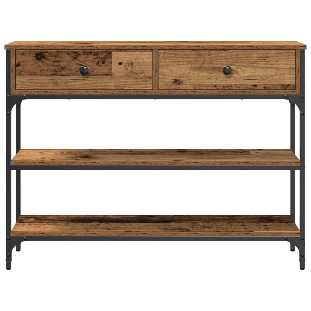 Produktbild för Konsolbord Gammalt trä 100 x 25 x 75 cm Konstruerat trä