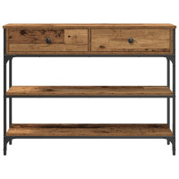 Produktbild för Konsolbord Gammalt trä 100 x 25 x 75 cm Konstruerat trä