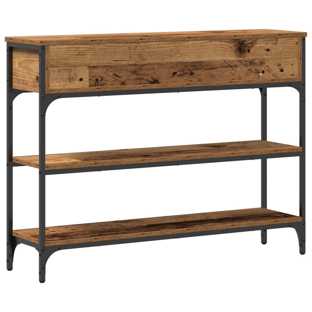 Produktbild för Konsolbord Gammalt trä 100 x 25 x 75 cm Konstruerat trä