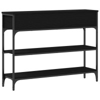 Produktbild för Konsolbord med låda Svart Ek 100 x 25 x 75 cm Konstruerat trä