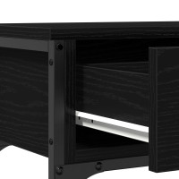 Produktbild för Konsolbord med låda Svart Ek 72,5 x 25 x 75 cm Konstruerat trä
