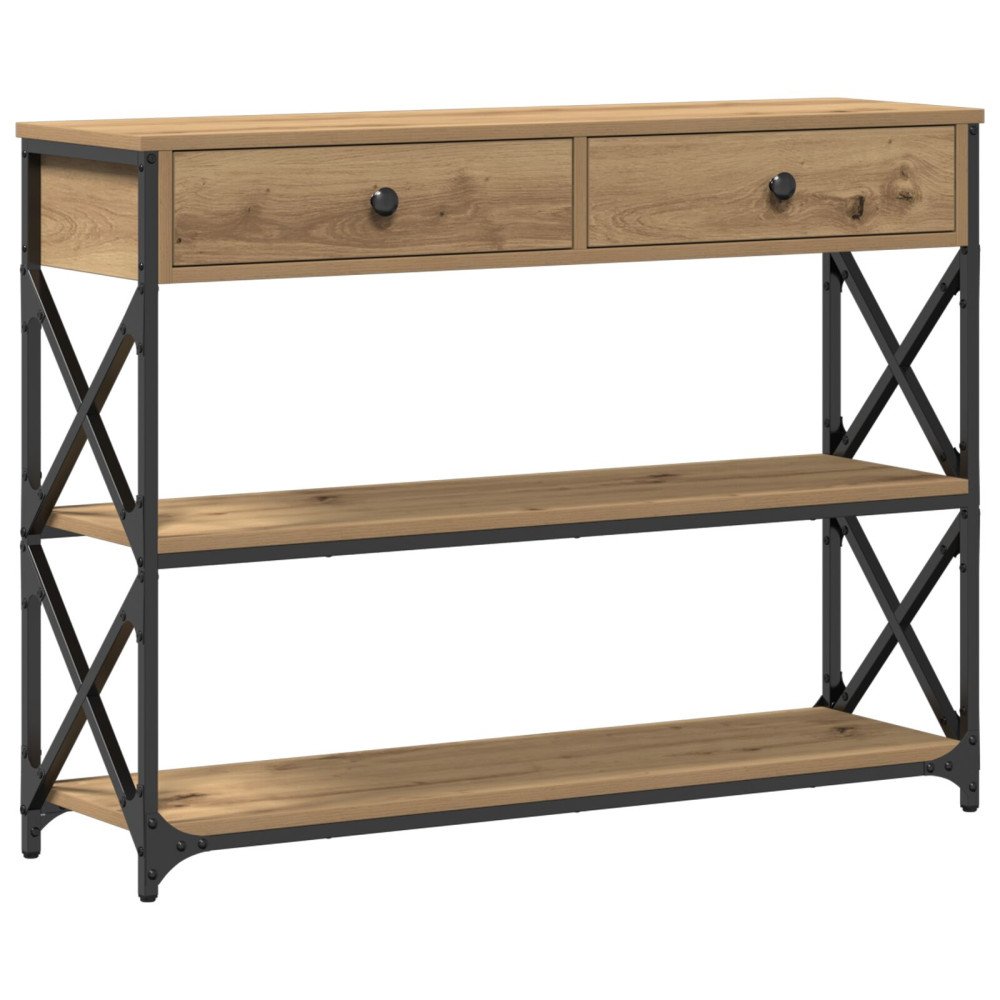 Produktbild för Konsol Bord med låda med hylla artisan ek 100 x 28 x 75 cm