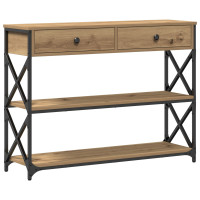 Produktbild för Konsol Bord med låda med hylla artisan ek 100 x 28 x 75 cm