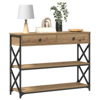 Produktbild för Konsol Bord med låda med hylla artisan ek 100 x 28 x 75 cm