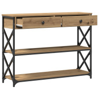Produktbild för Konsol Bord med låda med hylla artisan ek 100 x 28 x 75 cm
