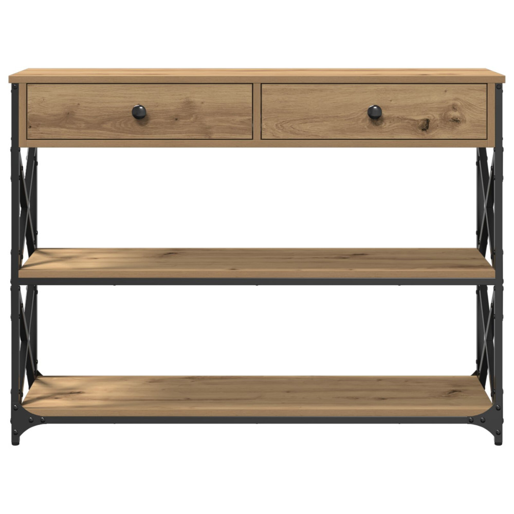 Produktbild för Konsol Bord med låda med hylla artisan ek 100 x 28 x 75 cm