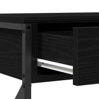 Produktbild för Konsol Bord med låda med hylla Svart ek 100 x 28 x 75 cm