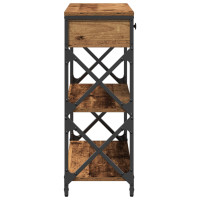 Produktbild för Konsol Bord med låda med hylla Gammalt trä 75 x 28 x 75 cm