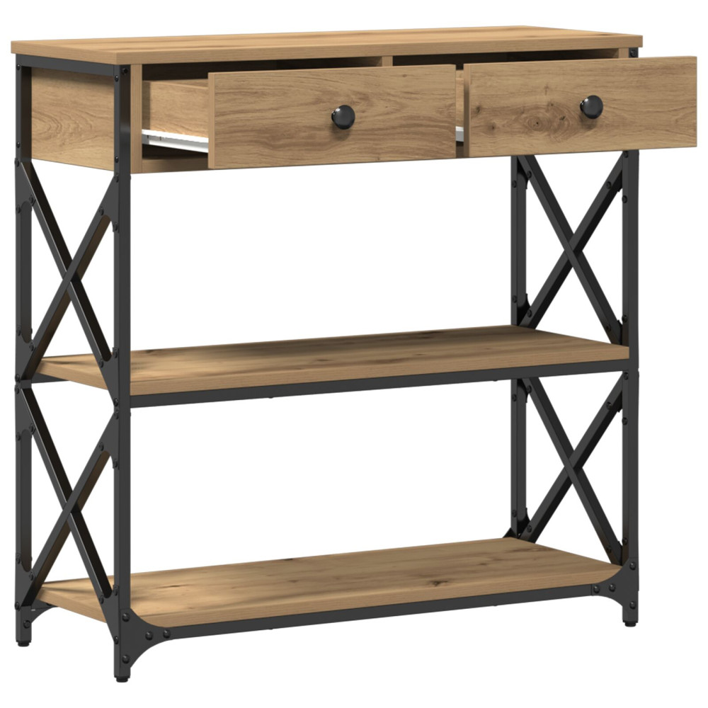Produktbild för Konsol Bord med låda med hylla artisan ek 75 x 28 x 75 cm