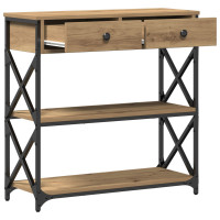Produktbild för Konsol Bord med låda med hylla artisan ek 75 x 28 x 75 cm