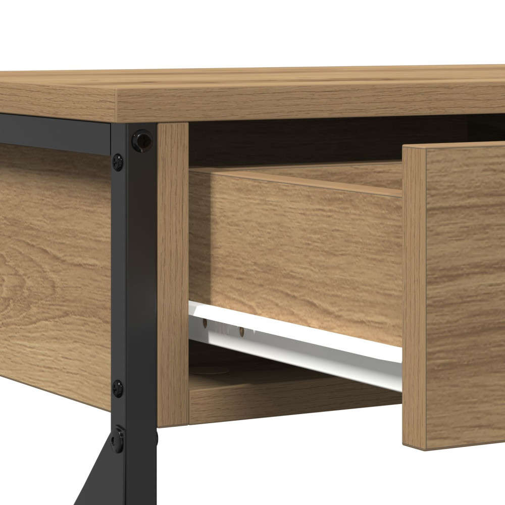 Produktbild för Konsol Bord med låda med hylla artisan ek 75 x 28 x 75 cm