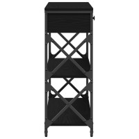 Produktbild för Konsol Bord med låda med hylla Svart ek 75 x 28 x 75 cm