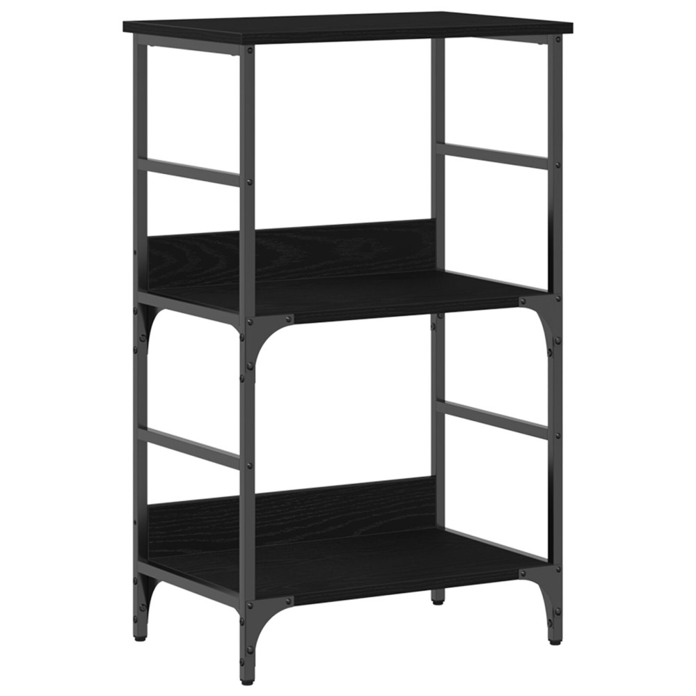Produktbild för Hyllsystem Svart Ek 50 x 33 x 82 cm Konstruerat trä