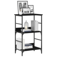Produktbild för Hyllsystem Svart Ek 50 x 33 x 82 cm Konstruerat trä