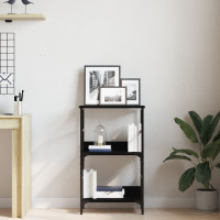 Produktbild för Hyllsystem Svart Ek 50 x 33 x 82 cm Konstruerat trä