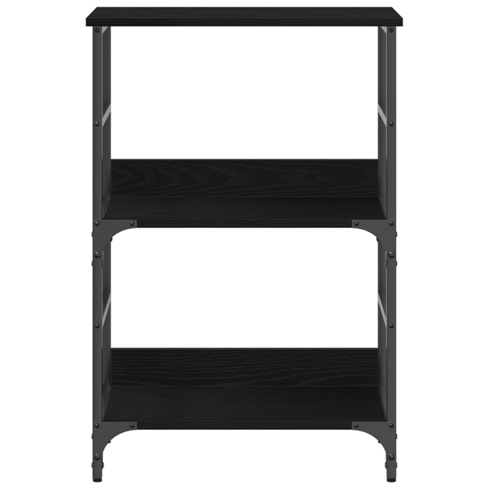 Produktbild för Hyllsystem Svart Ek 50 x 33 x 82 cm Konstruerat trä