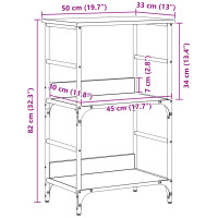 Produktbild för Hyllsystem Svart Ek 50 x 33 x 82 cm Konstruerat trä