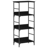 Produktbild för Hyllsystem Svart Ek 50 x 33 x 117,5 cm Konstruerat trä