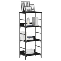 Produktbild för Hyllsystem Svart Ek 50 x 33 x 117,5 cm Konstruerat trä