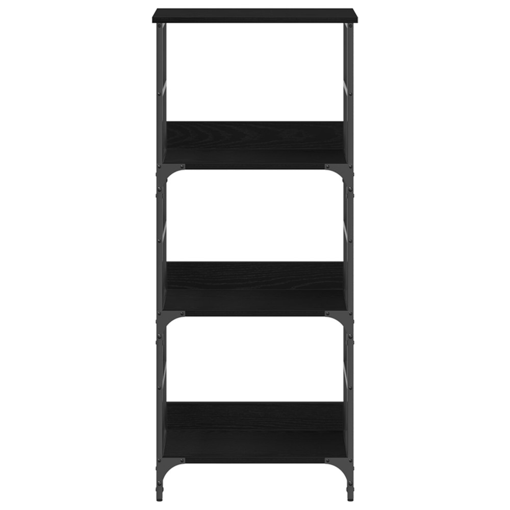 Produktbild för Hyllsystem Svart Ek 50 x 33 x 117,5 cm Konstruerat trä