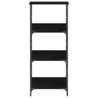 Produktbild för Hyllsystem Svart Ek 50 x 33 x 117,5 cm Konstruerat trä