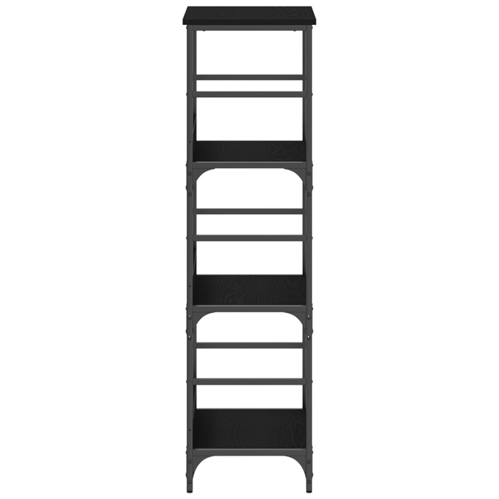 Produktbild för Hyllsystem Svart Ek 50 x 33 x 117,5 cm Konstruerat trä