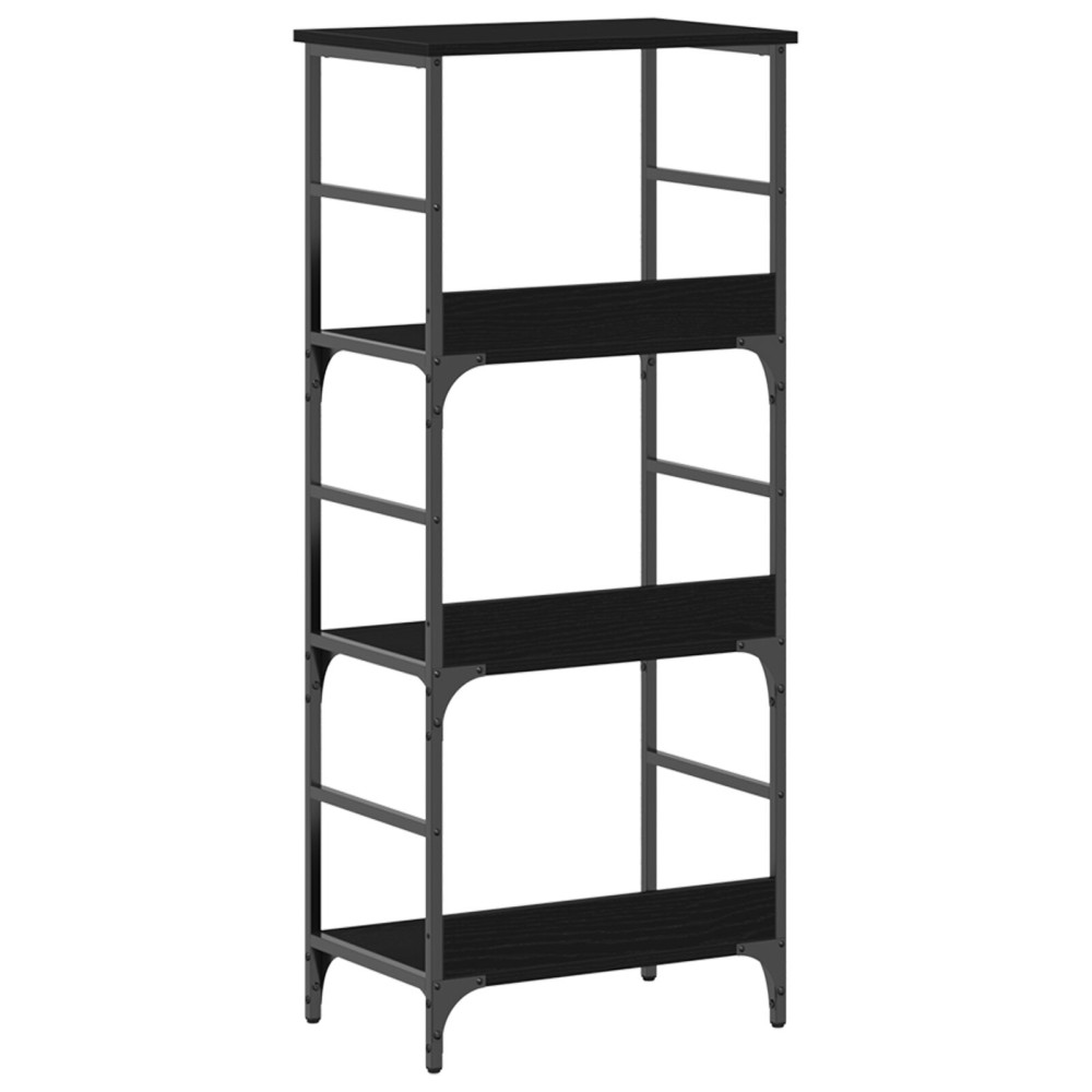 Produktbild för Hyllsystem Svart Ek 50 x 33 x 117,5 cm Konstruerat trä