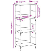 Produktbild för Hyllsystem Svart Ek 50 x 33 x 117,5 cm Konstruerat trä