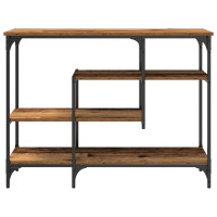 Produktbild för Konsolbord med hylla med lagring Gammalt trä 100 x 35 x 75 cm