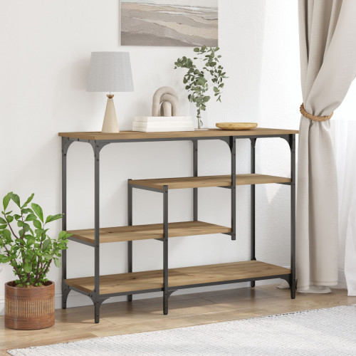 vidaXL Konsolbord med hylla med lagring artisan ek 100 x 35 x 75 cm