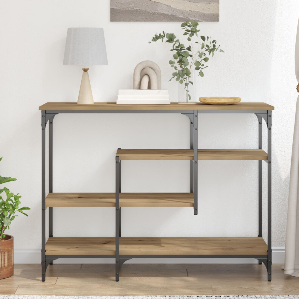 Produktbild för Konsolbord med hylla med lagring artisan ek 100 x 35 x 75 cm