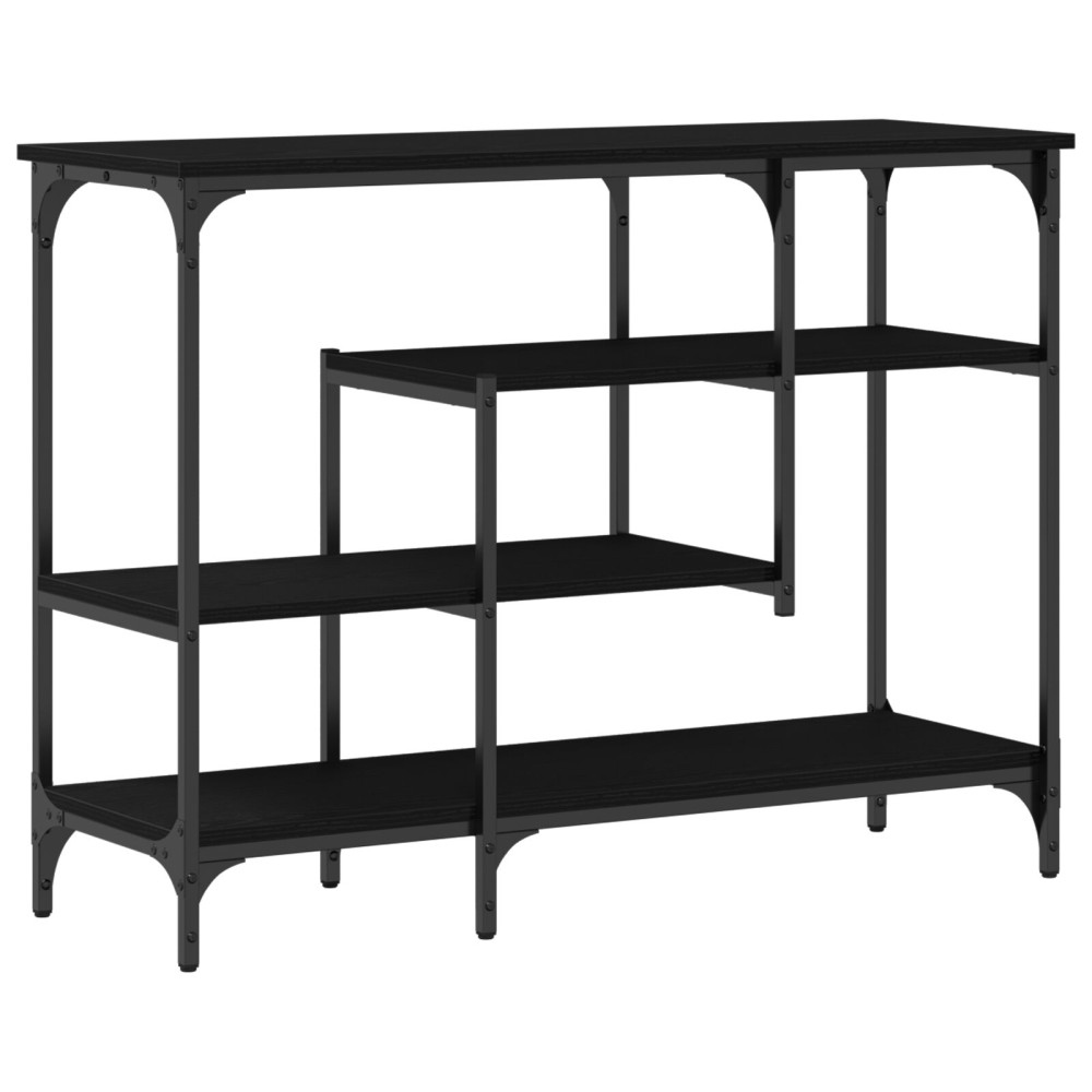 Produktbild för Konsolbord med hylla med lagring Svart ek 100 x 35 x 75 cm