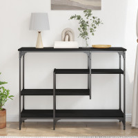 Produktbild för Konsolbord med hylla med lagring Svart ek 100 x 35 x 75 cm