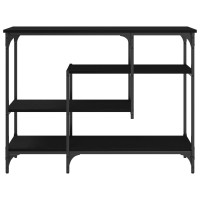 Produktbild för Konsolbord med hylla med lagring Svart ek 100 x 35 x 75 cm