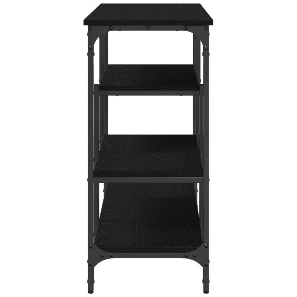 Produktbild för Konsolbord med hylla med lagring Svart ek 100 x 35 x 75 cm