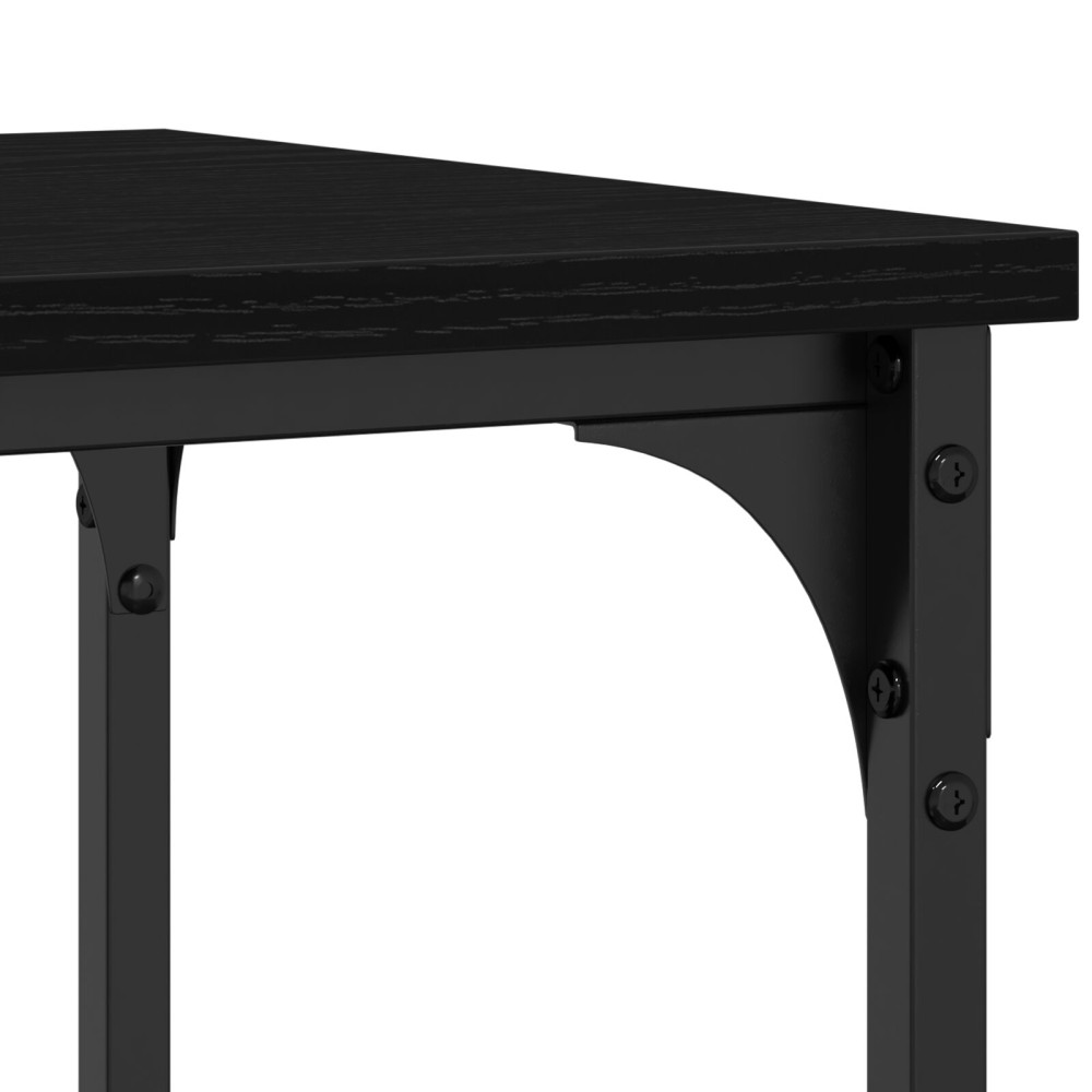 Produktbild för Konsolbord med hylla med lagring Svart ek 100 x 35 x 75 cm