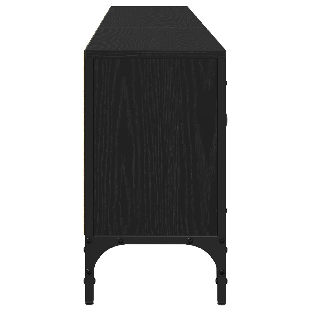 Produktbild för TV-skåp med låda Svart ek 200 x 25 x 44 cm Konstruerat trä