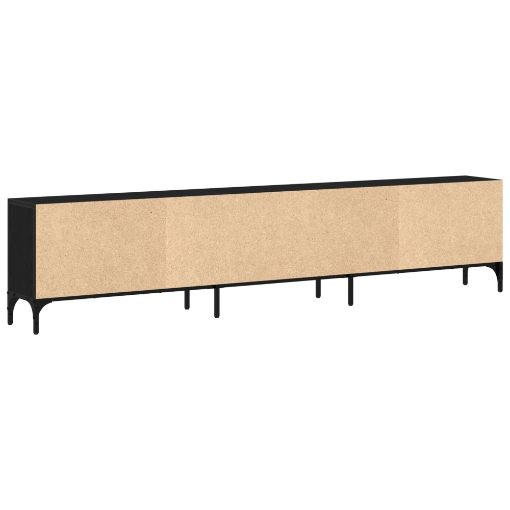 Produktbild för TV-skåp med låda Svart ek 200 x 25 x 44 cm Konstruerat trä