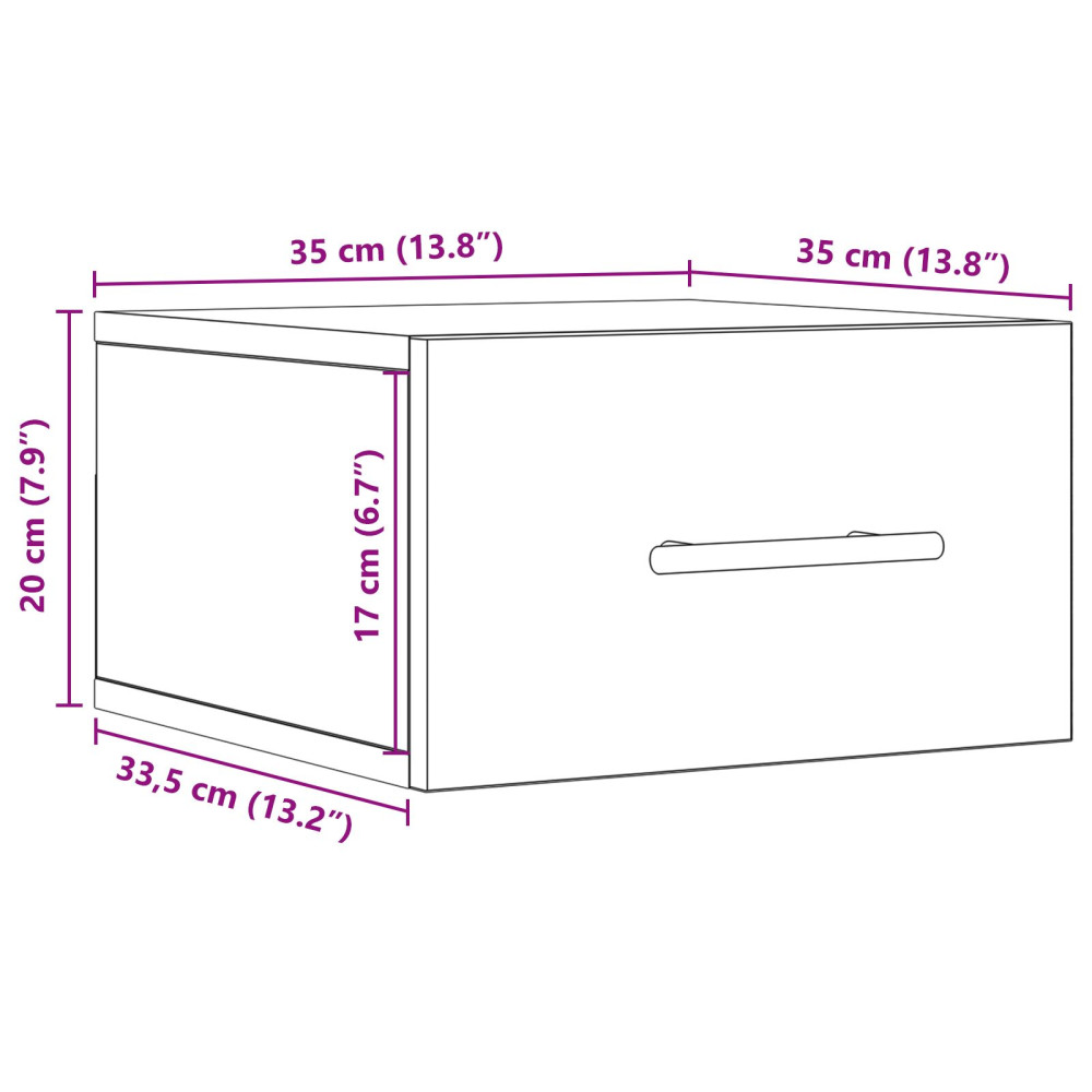 Produktbild för Nattduksbord 2 pcs Artisan Ek 35 x 35 x 20 cm Konstruerat trä