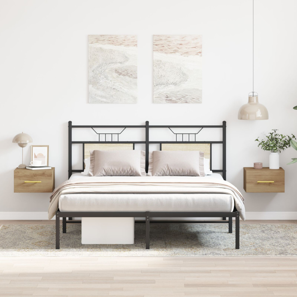 Produktbild för Nattduksbord 2 pcs Artisan Ek 35 x 35 x 20 cm Konstruerat trä