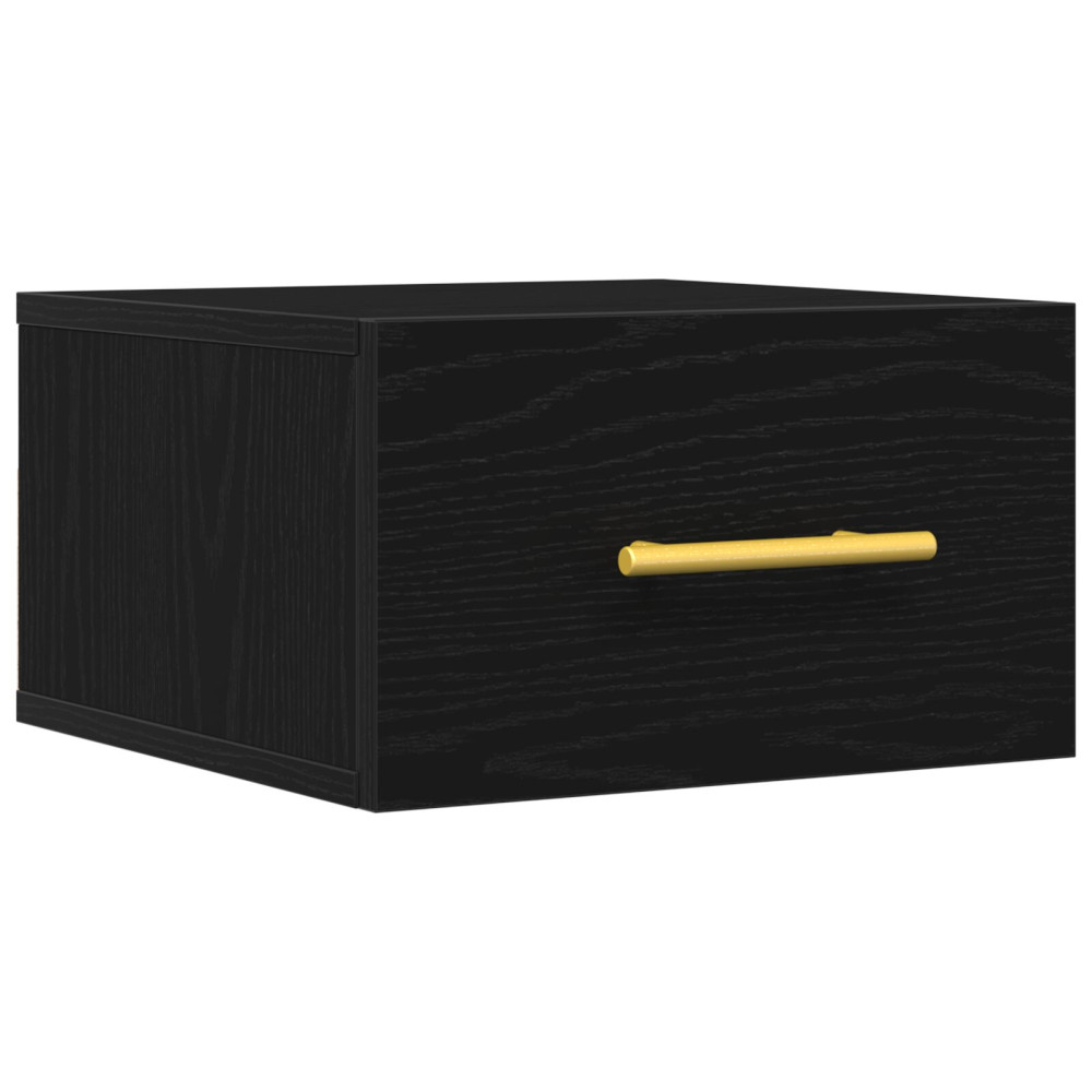 Produktbild för Nattduksbord Svart Ek 35 x 35 x 20 cm Konstruerat trä