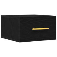 Produktbild för Nattduksbord Svart Ek 35 x 35 x 20 cm Konstruerat trä