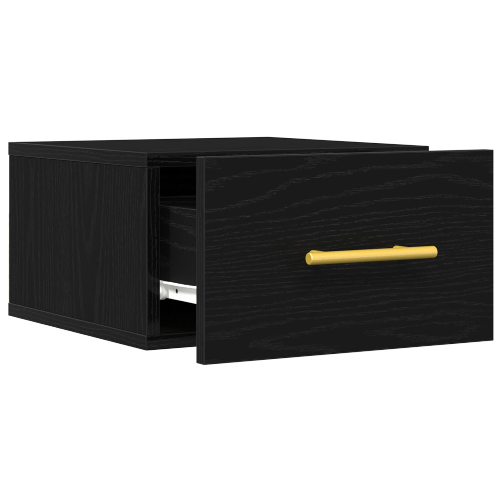 Produktbild för Nattduksbord Svart Ek 35 x 35 x 20 cm Konstruerat trä