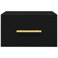 Produktbild för Nattduksbord Svart Ek 35 x 35 x 20 cm Konstruerat trä