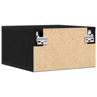 Produktbild för Nattduksbord Svart Ek 35 x 35 x 20 cm Konstruerat trä
