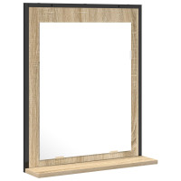 Produktbild för Badrumsspegel Svart 50 x 12 x 60 cm Glas och konstruerat trä